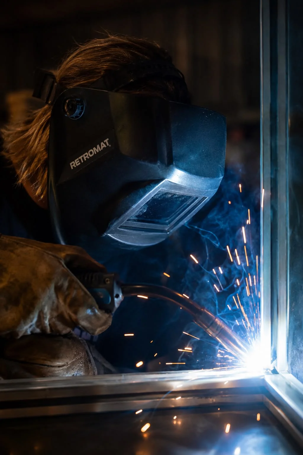 Welding a Retromat booth frame